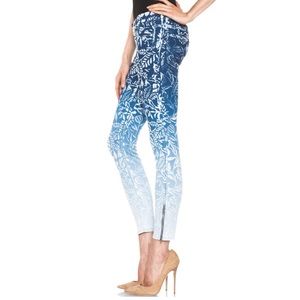 Mother the looker magical flower skinny jean ombré